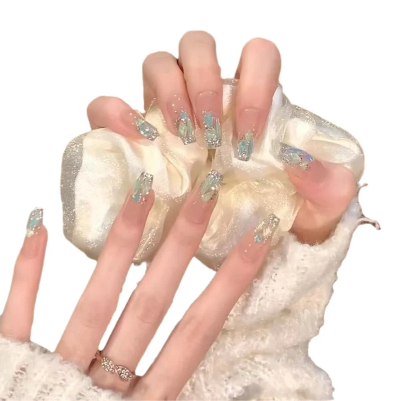 Glamorous Crystal-Accented Press-On Nail Set Stornfield