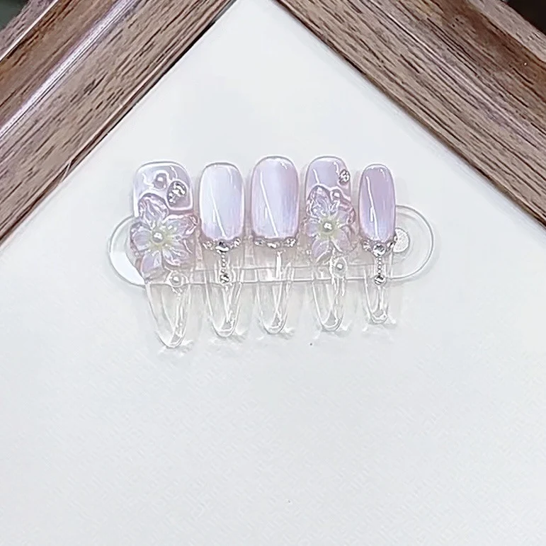 Floral Embellished Press-On Nail Set Stornfield