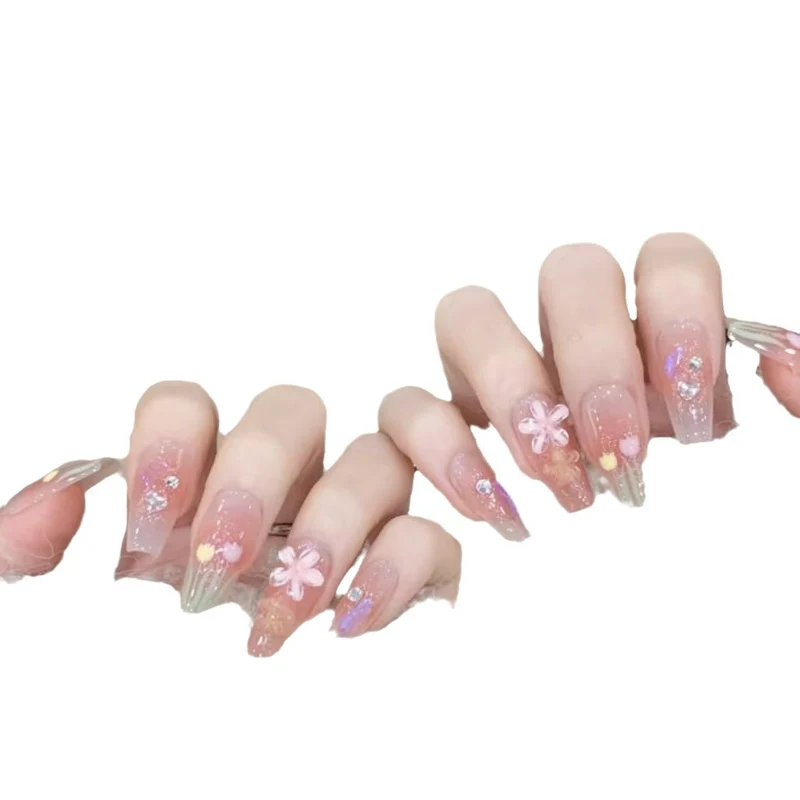 Floral Artistic Press-On Nails Stornfield
