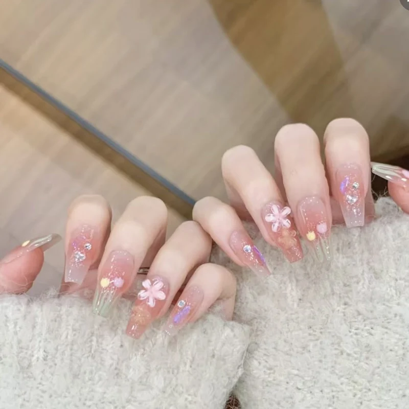 Floral Artistic Press-On Nails Stornfield