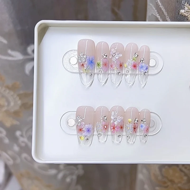 Floral Acrylic Press-On Nail Set Stornfield