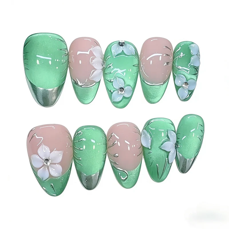 Floral Acrylic Nail Set Stornfield