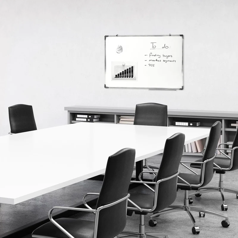 Magnetisches Whiteboard 90x60 cm mit Alurahmen & Ablage