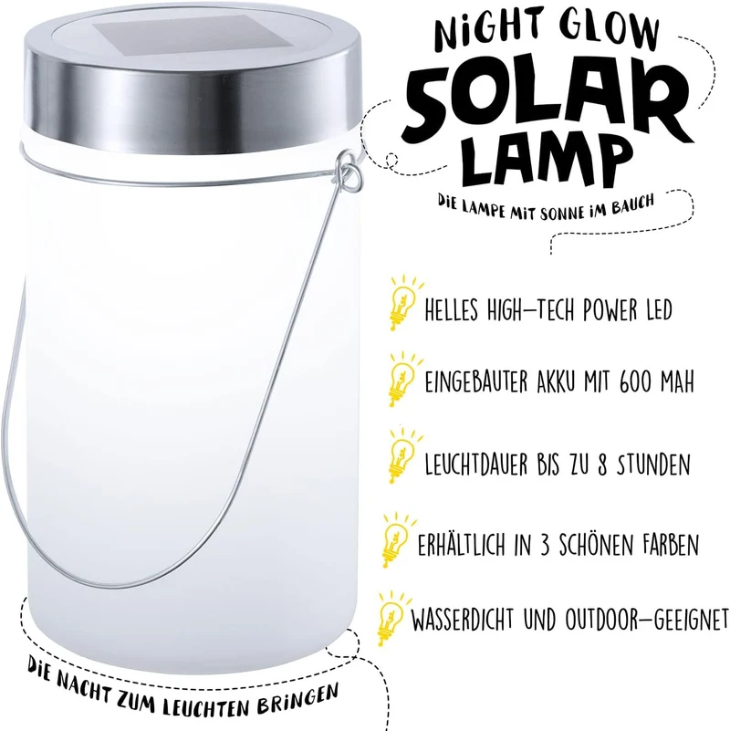 Sun Jar Solar-Laterne Blau - Witterungsbeständige LED-Dekoleuchte