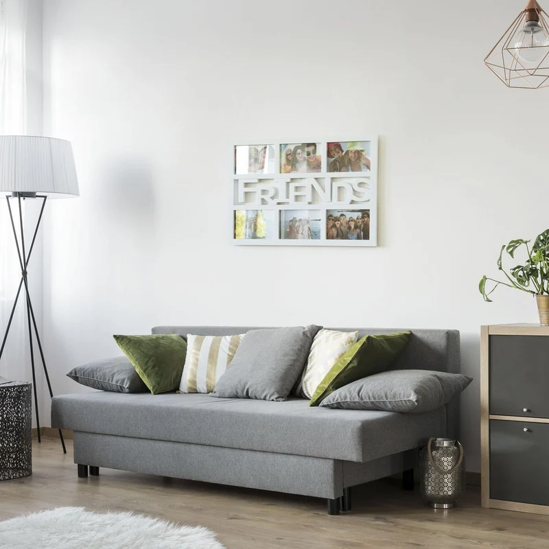 LOVE Bilderrahmen für 6 Fotos - Moderner Galerierahmen Weiß