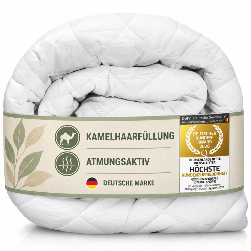 Kamelhaar-Bettdecke 4-Jahreszeiten 135x200cm - Atmungsaktiv