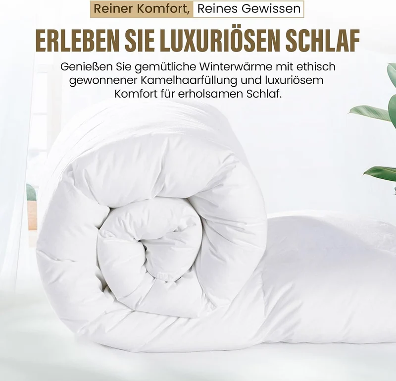 Hochwertige Kamelhaar-Ganzjahresdecke – Temperaturregulierend & weich