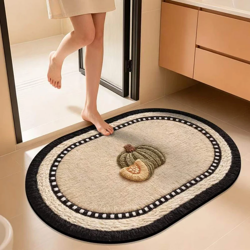 Pumpkin-Themed Decorative Bath Mat Stornfield