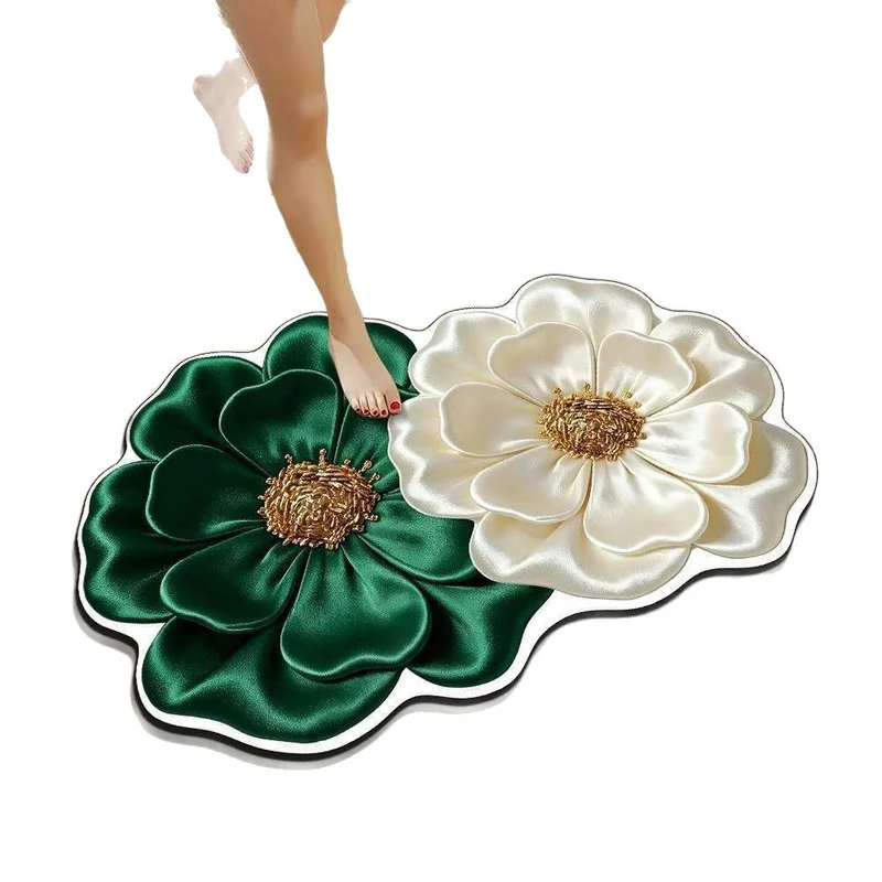 Decorative Flower Bath Mat Stornfield