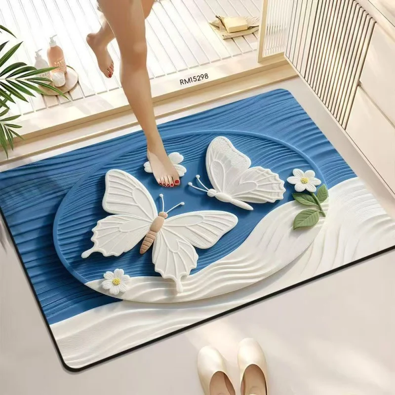 Decorative Butterfly Bath Mat Stornfield
