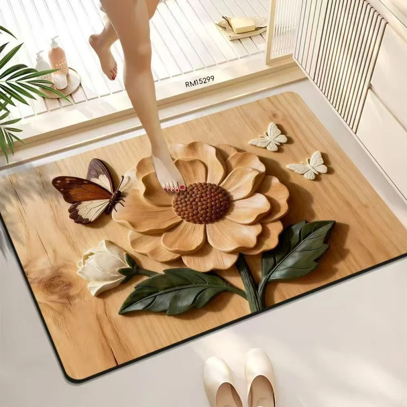 Decorative Butterfly Bath Mat Stornfield