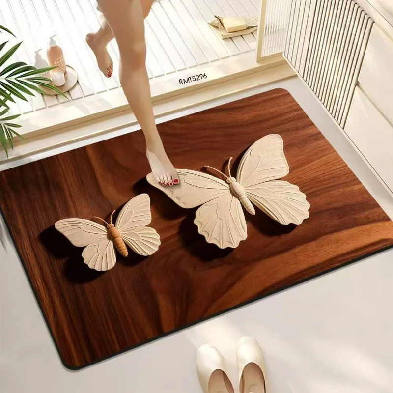 Decorative Butterfly Bath Mat Stornfield