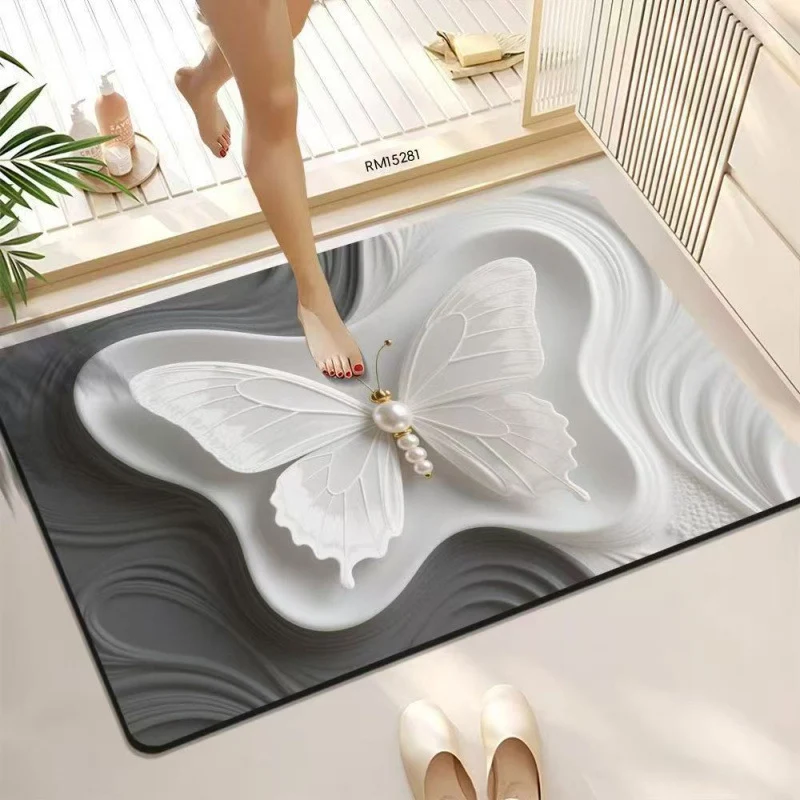 Decorative Butterfly Bath Mat Stornfield