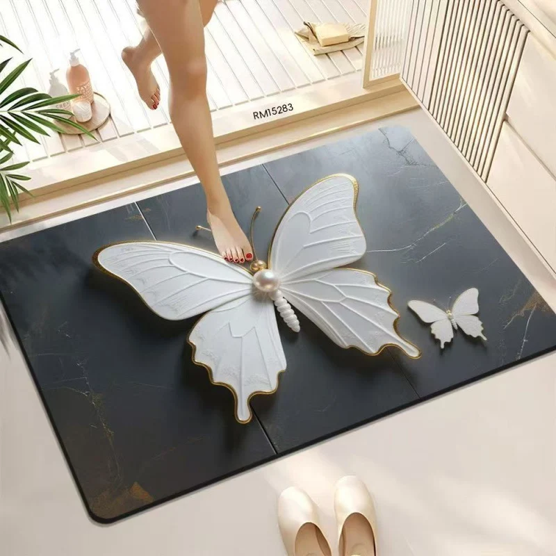 Decorative Butterfly Bath Mat Stornfield