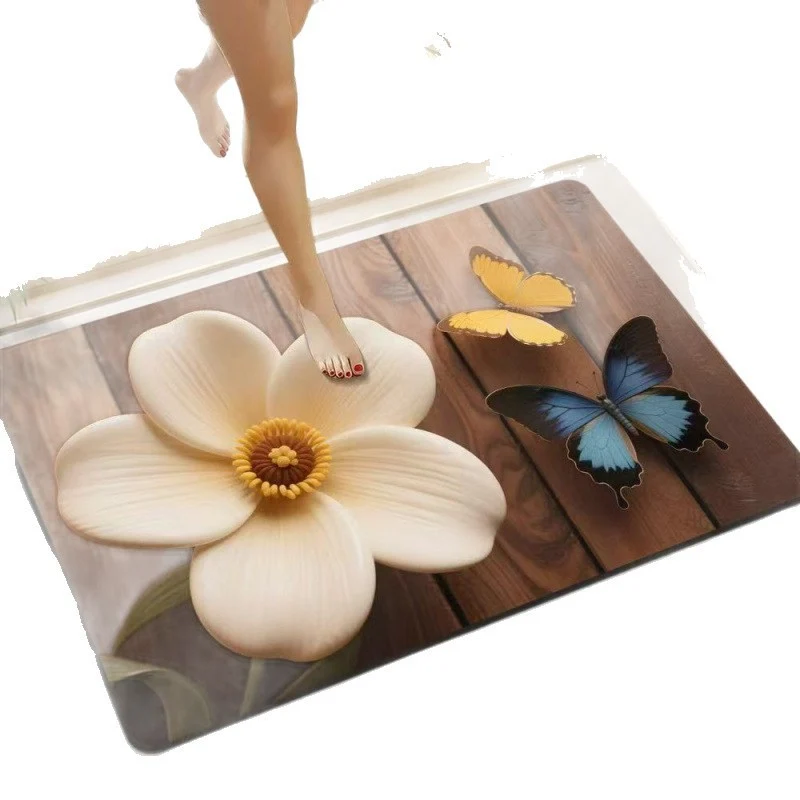 Decorative Butterfly Bath Mat Stornfield