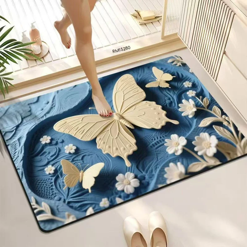 Decorative Butterfly Bath Mat Stornfield