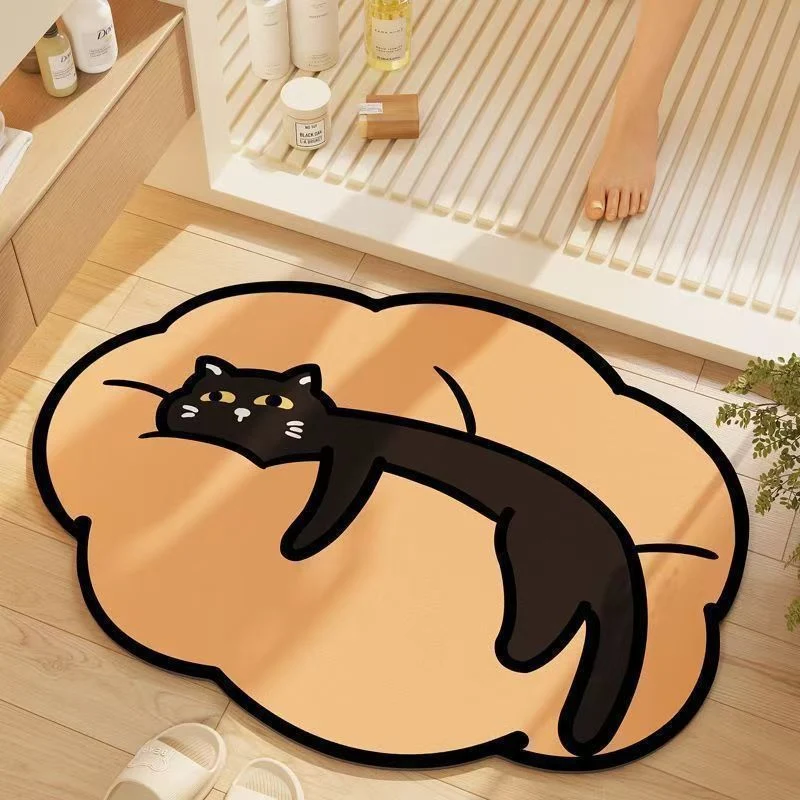 Whimsical Cat-Themed Bath Mat Stornfield