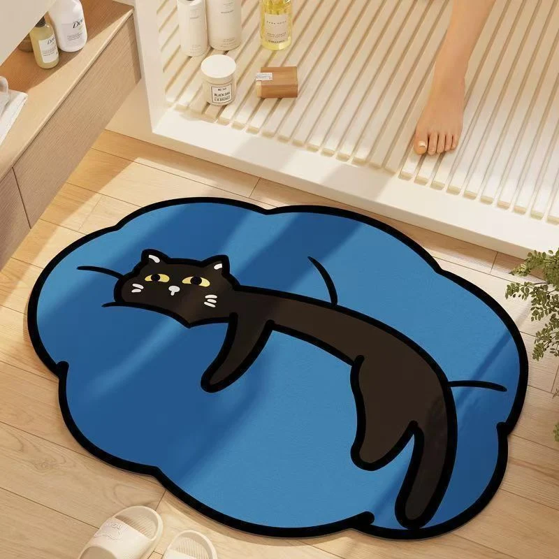 Whimsical Cat-Themed Bath Mat Stornfield