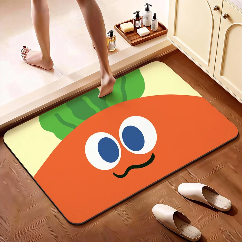 Playful Vegetable-Themed Bath Mat Stornfield
