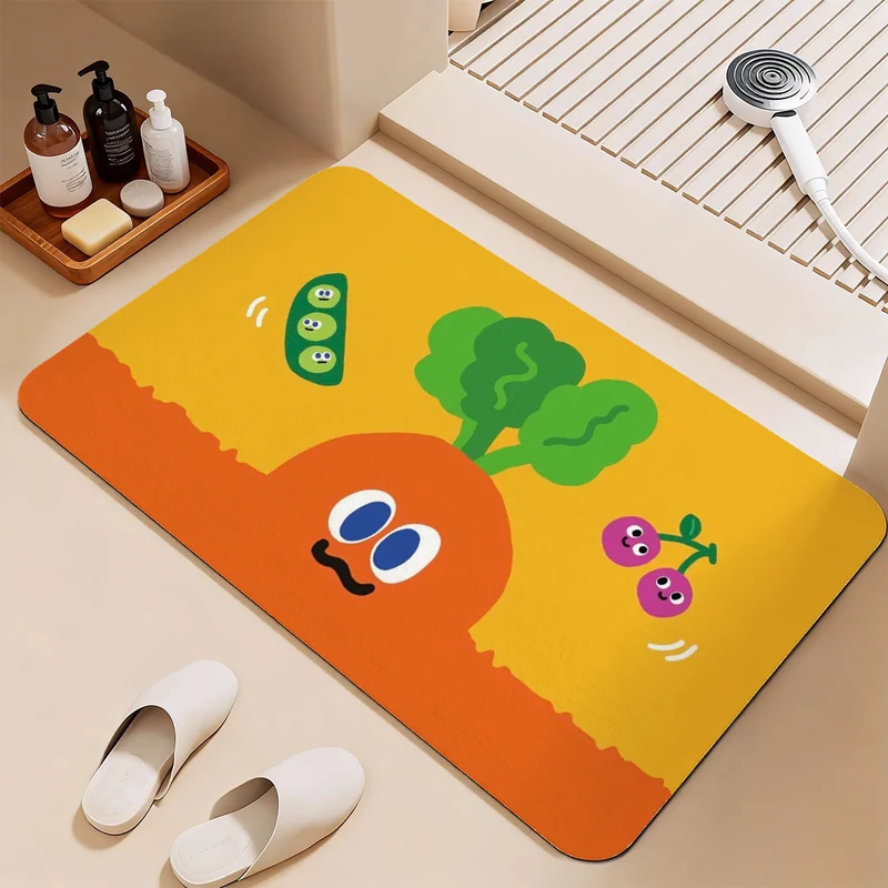 Playful Vegetable-Themed Bath Mat Stornfield