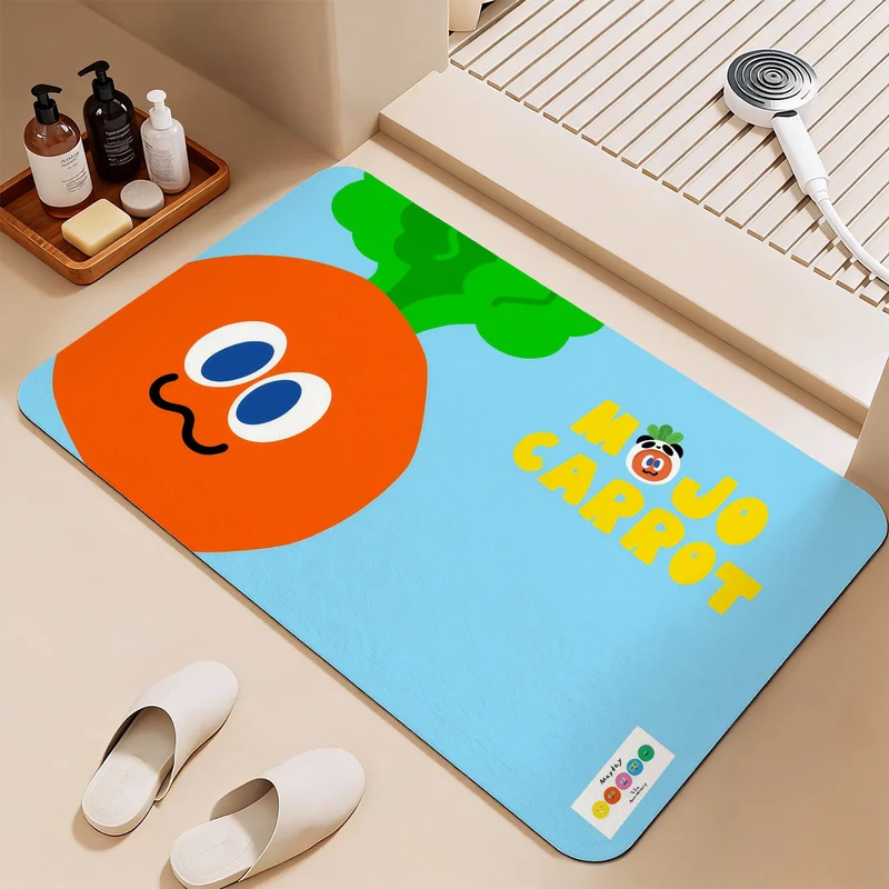 Playful Vegetable-Themed Bath Mat Stornfield