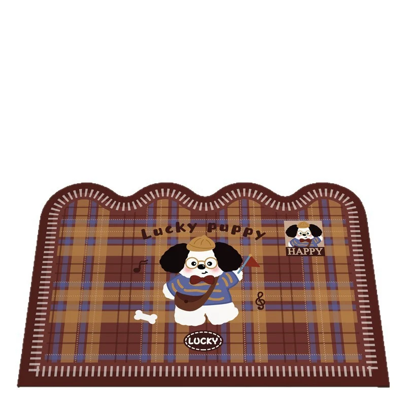 Playful Puppy Themed Bath Mat Stornfield