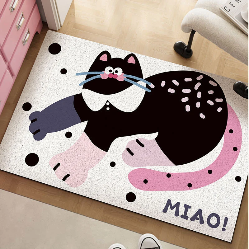 Playful Cat-Themed Decorative Mat Stornfield