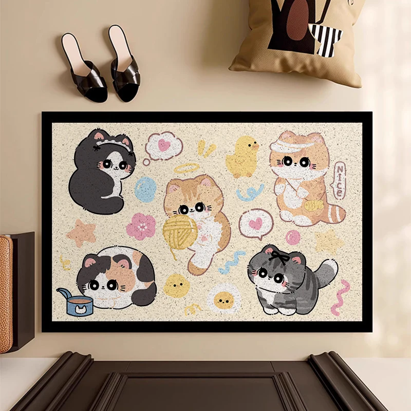 Playful Cat-Themed Decorative Mat Stornfield