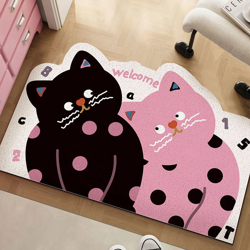 Playful Cat-Themed Decorative Mat Stornfield