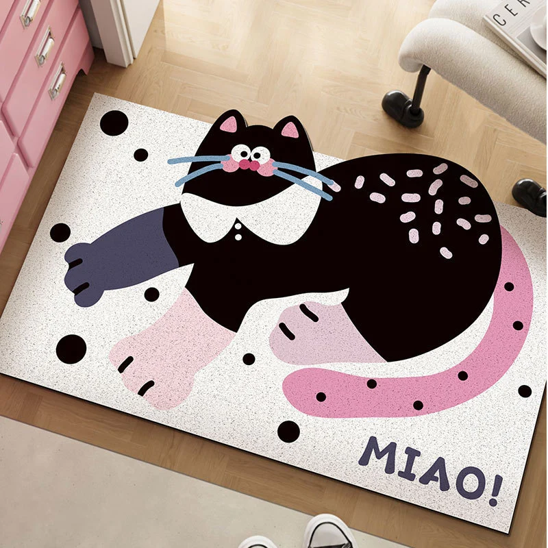 Playful Cat-Themed Decorative Mat Stornfield