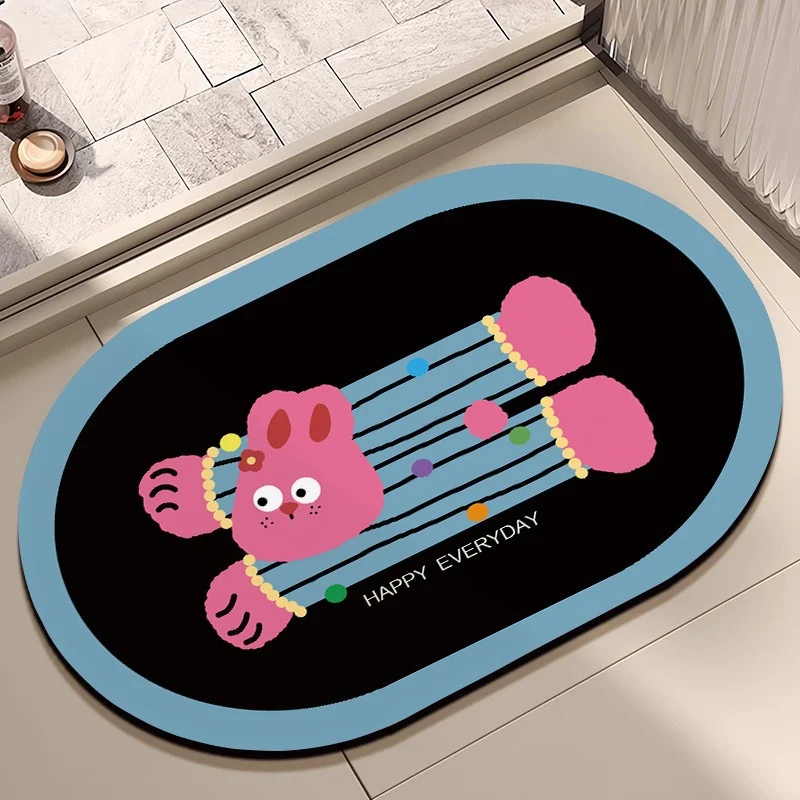 Playful Cartoon-Themed Bath Mat Stornfield