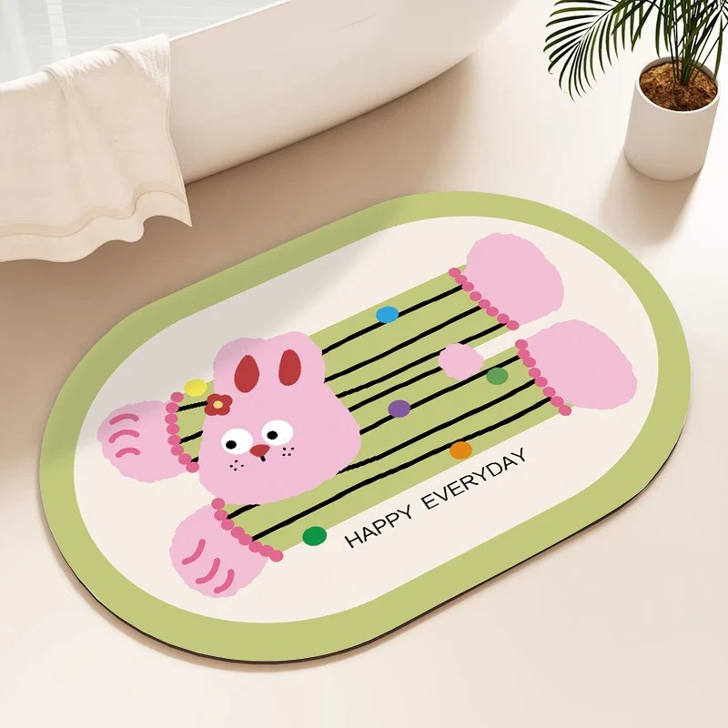 Playful Cartoon-Themed Bath Mat Stornfield