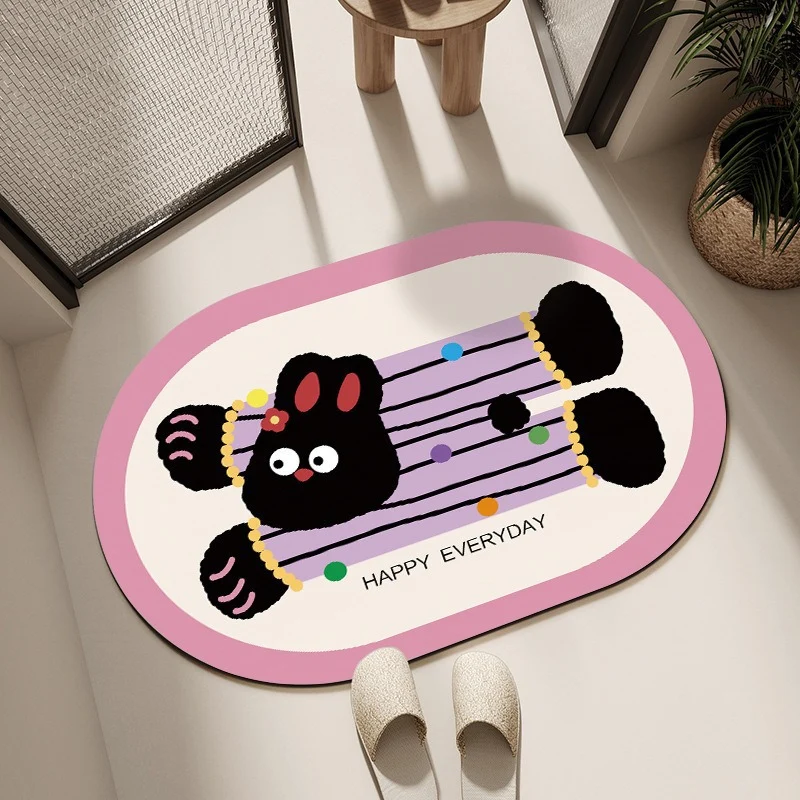 Playful Cartoon-Themed Bath Mat Stornfield