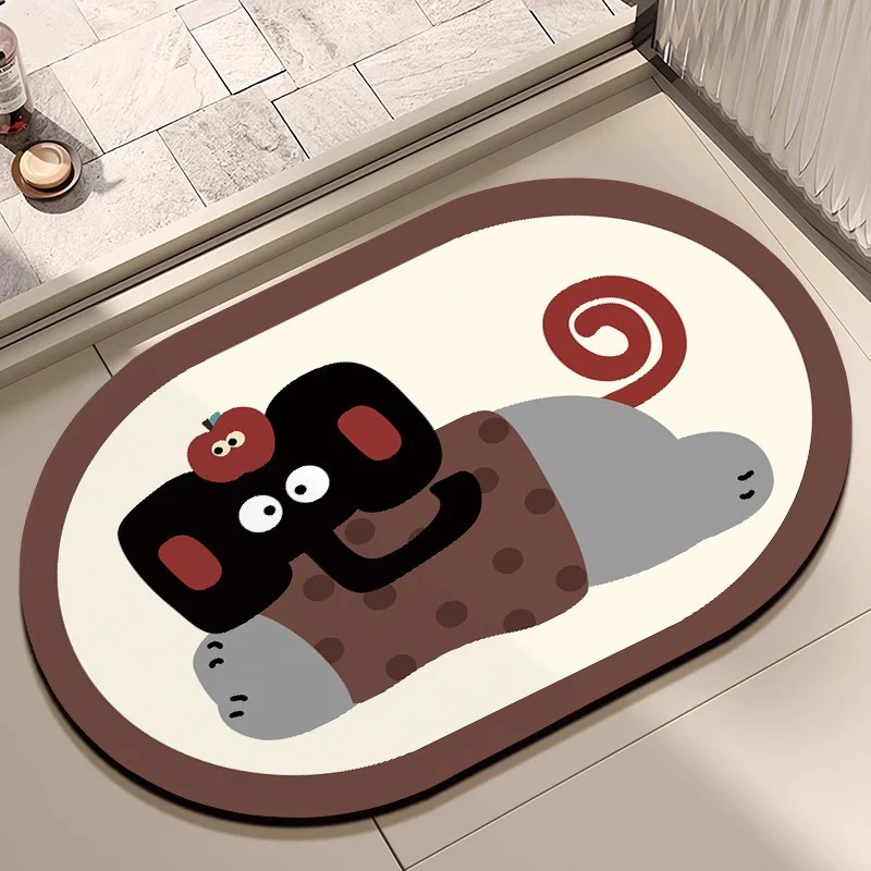 Playful Cartoon-Themed Bath Mat Stornfield