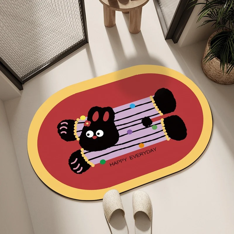 Playful Cartoon-Themed Bath Mat Stornfield