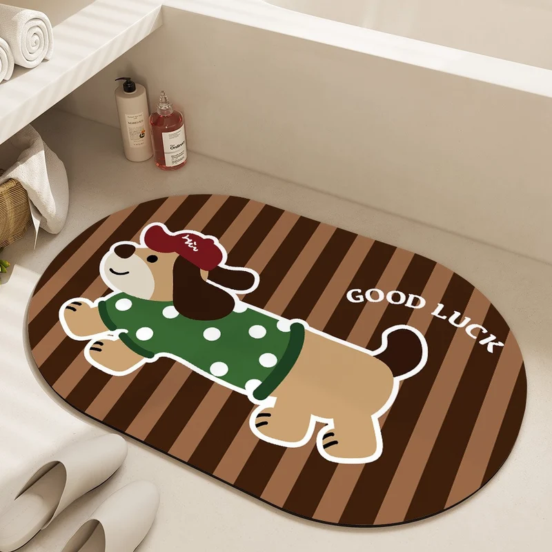 Playful Cartoon-Themed Bath Mat Stornfield
