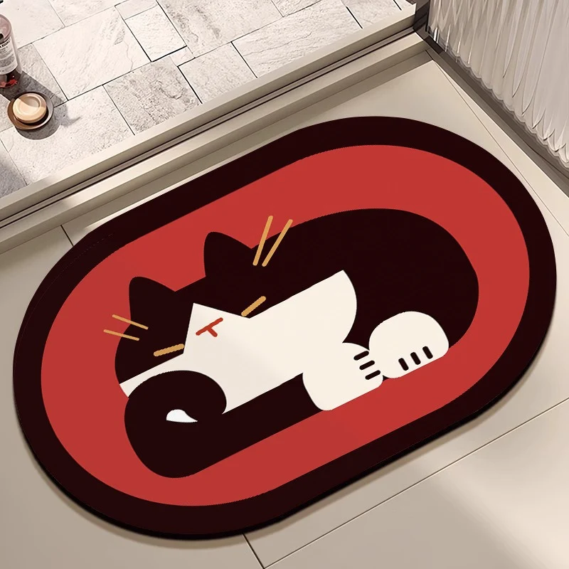 Playful Cartoon-Themed Bath Mat Stornfield