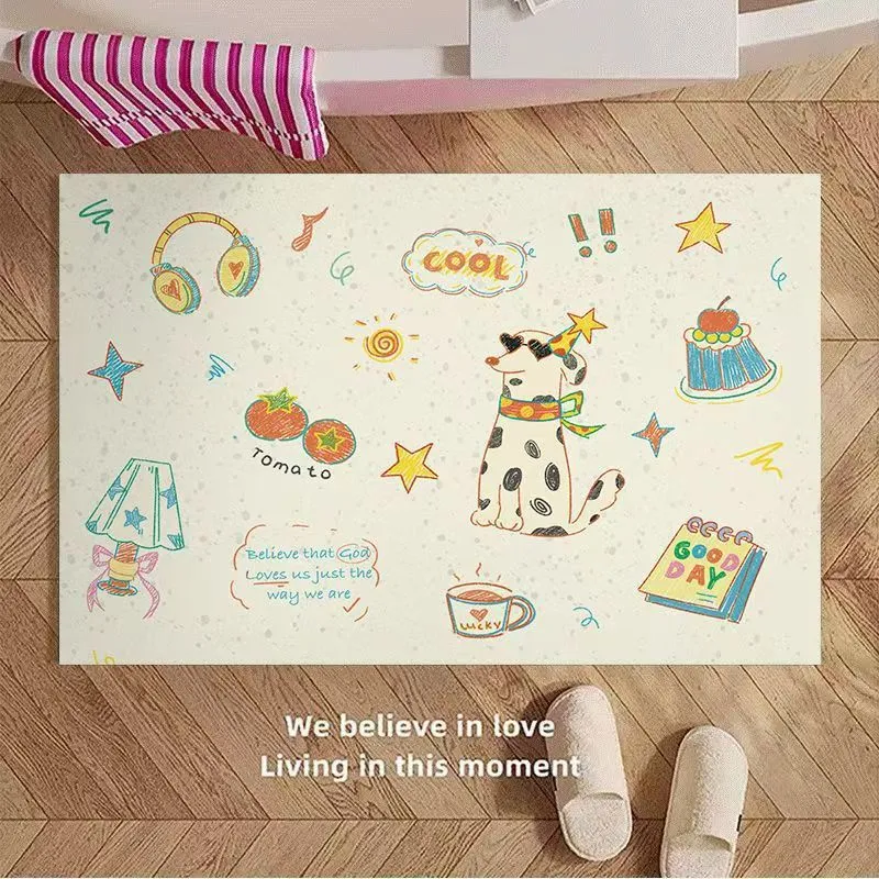 Playful Cartoon Apple-Themed Area Rug Stornfield