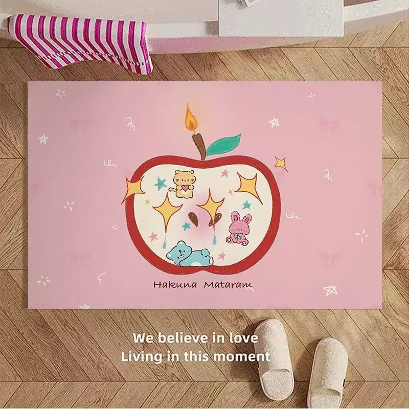 Playful Cartoon Apple-Themed Area Rug Stornfield