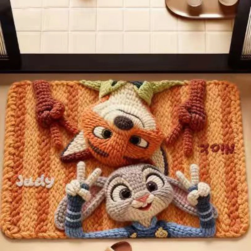 Playful Animal-Themed Decorative Bath Mat Stornfield