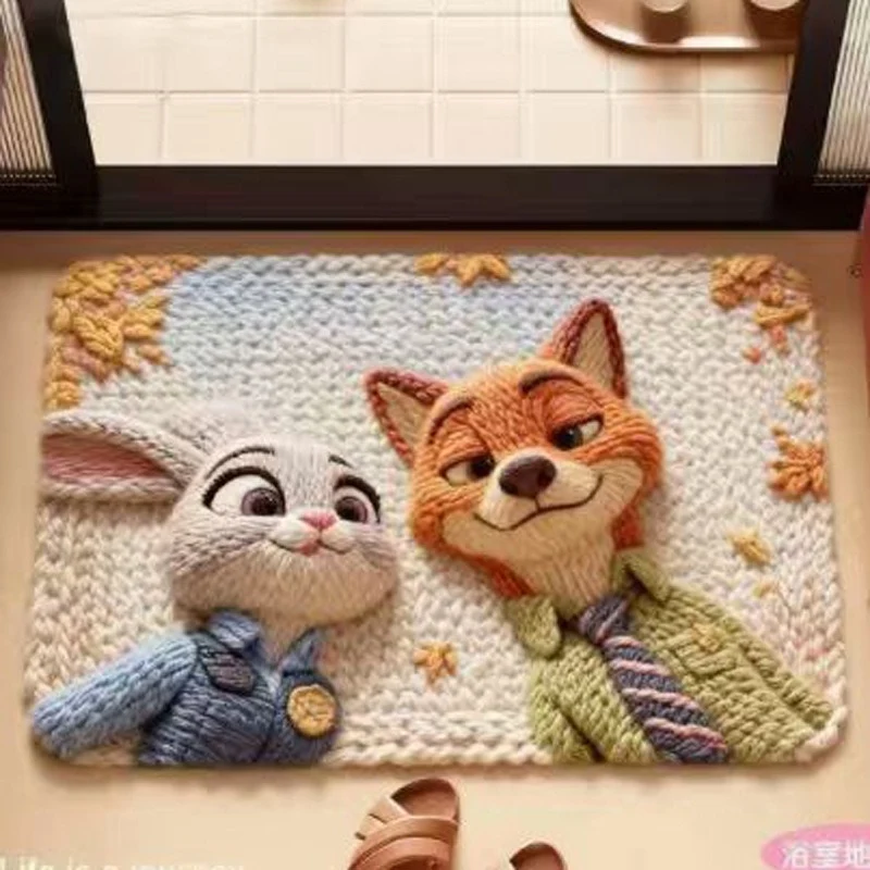 Playful Animal-Themed Decorative Bath Mat Stornfield