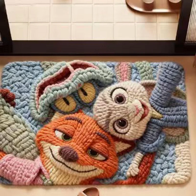Playful Animal-Themed Decorative Bath Mat Stornfield