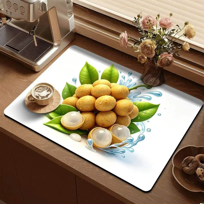 Lemon-Themed Decorative Kitchen Mat Stornfield