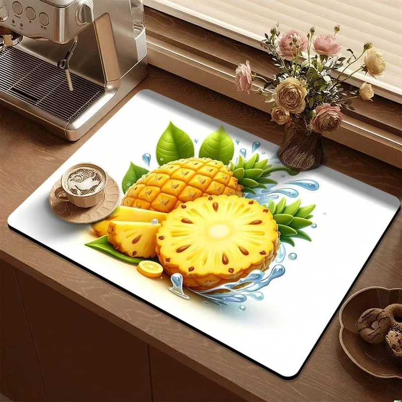 Lemon-Themed Decorative Kitchen Mat Stornfield