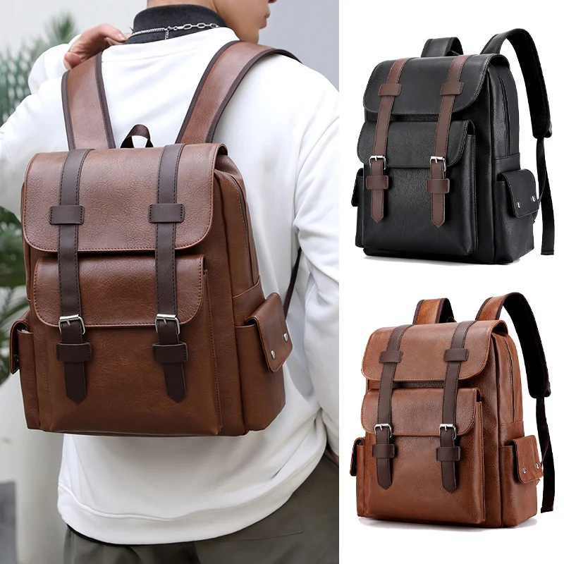 Vintage Stil Leder Rucksack Karnz