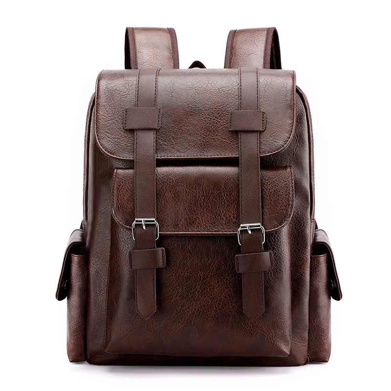 Vintage Stil Leder Rucksack Karnz