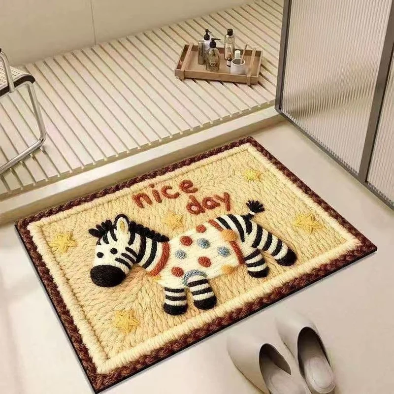 Cute Zebra-Themed Decorative Floor Mat Stornfield