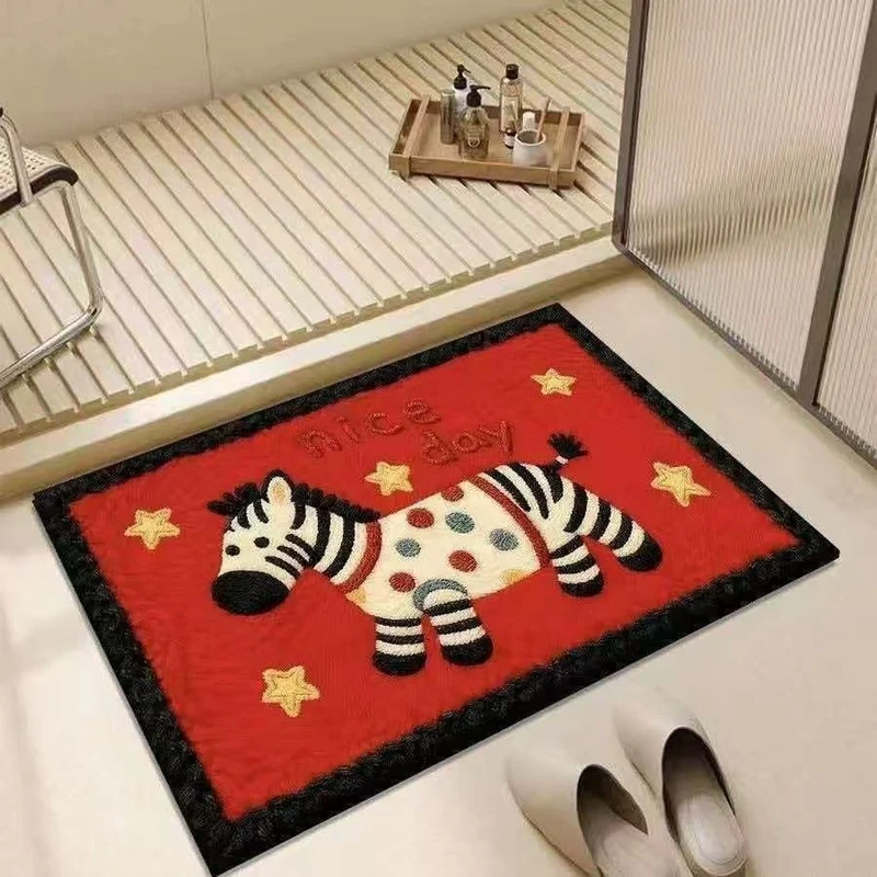 Cute Zebra-Themed Decorative Floor Mat Stornfield