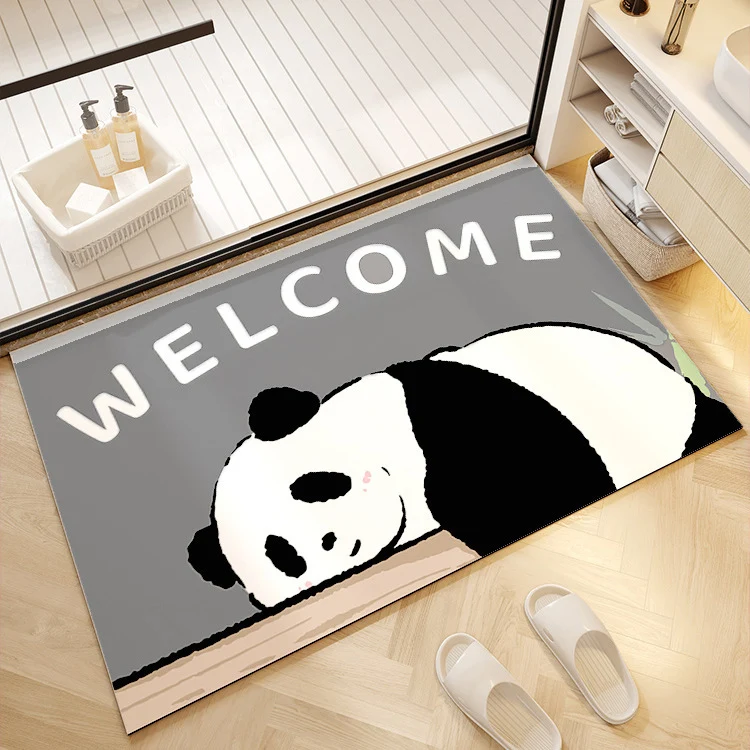 Cute Panda Print Bath Mat Stornfield