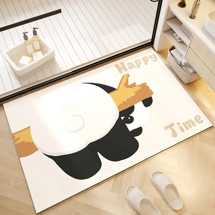 Cute Panda Print Bath Mat Stornfield